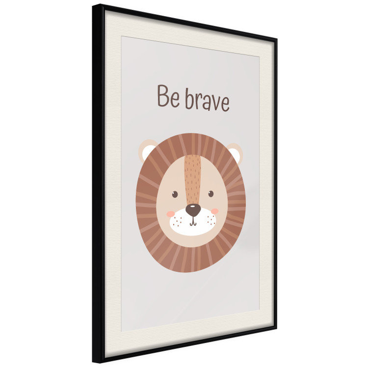 Wall Poster Be Brave - Friendly and Cheerful Lion and Motivating Slogan for Kids 146618 additionalImage 5