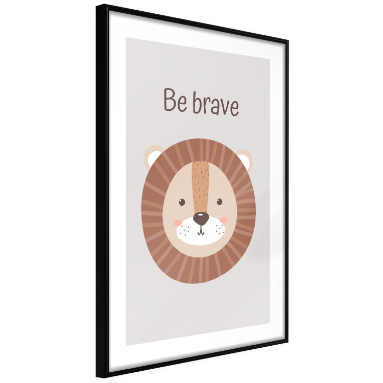 Wall Poster Be Brave - Friendly and Cheerful Lion and Motivating Slogan for Kids 146618 additionalImage 10