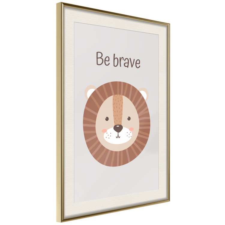 Wall Poster Be Brave - Friendly and Cheerful Lion and Motivating Slogan for Kids 146618 additionalImage 7