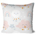 Decorative Microfiber Pillow Playful clouds - a composition in subdued colour palette cushions 147018