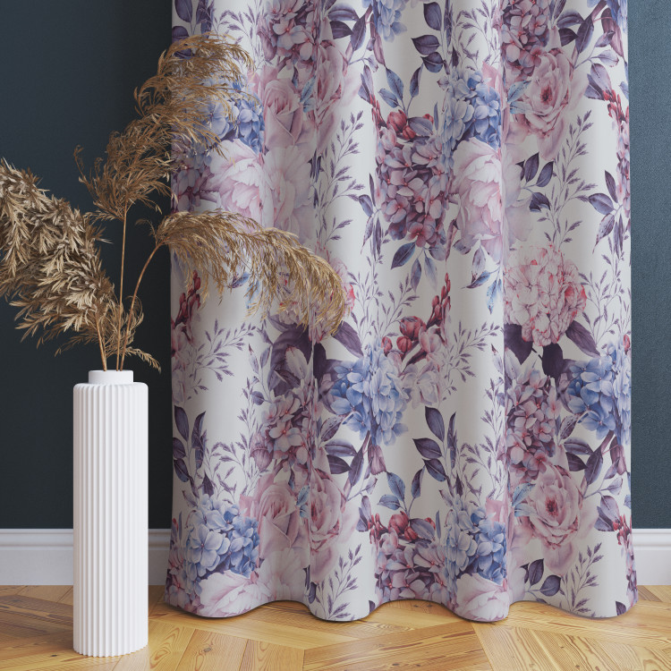 Decorative Curtain Spring arrangement - flowers in shades of pink and blue 147218 additionalImage 3