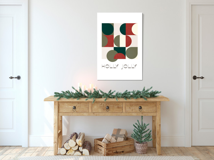 Canvas Art Print Holly Jolly - Abstract Shapes in Festive Colors 148018 additionalImage 3