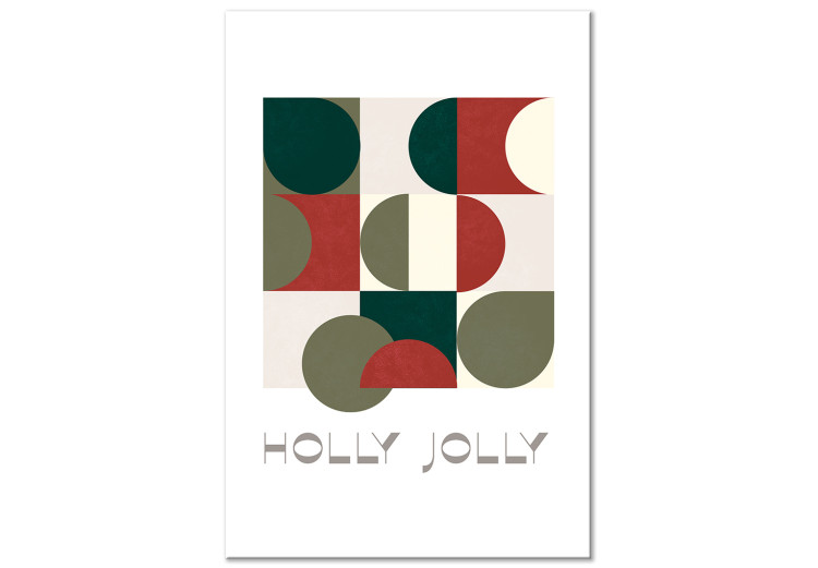Canvas Art Print Holly Jolly - Abstract Shapes in Festive Colors 148018