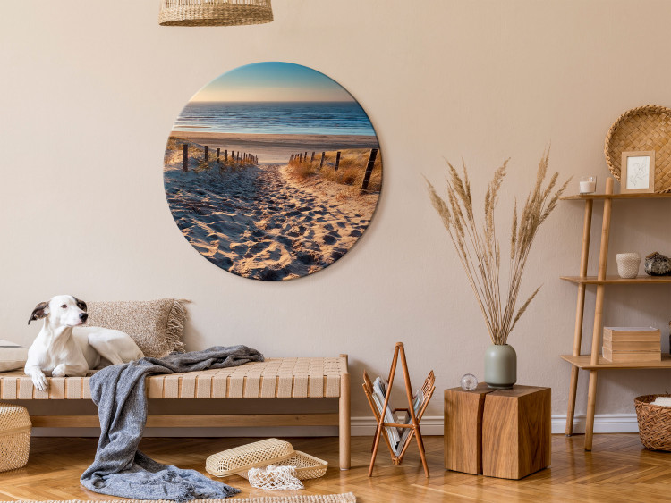 Round Canvas Memory of Vacation - Sunset on a Sandy Beach 148618 additionalImage 4