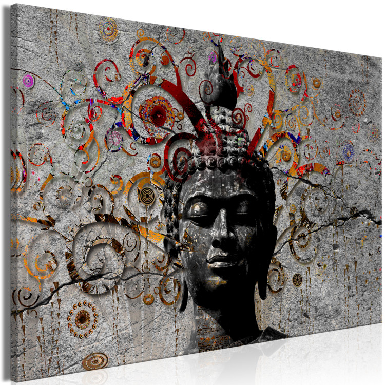 Canvas Buddha Portrait (1-piece) - great prophet and Zen-style abstraction 148818 additionalImage 2