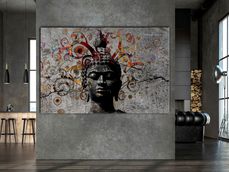 Canvas Buddha Portrait (1-piece) - great prophet and Zen-style abstraction 148818 additionalImage 3