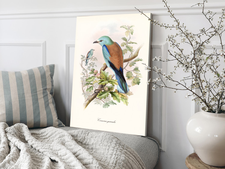 Canvas Print Common Starling (1-piece) - colorful birds on tree branches 149718 additionalImage 3
