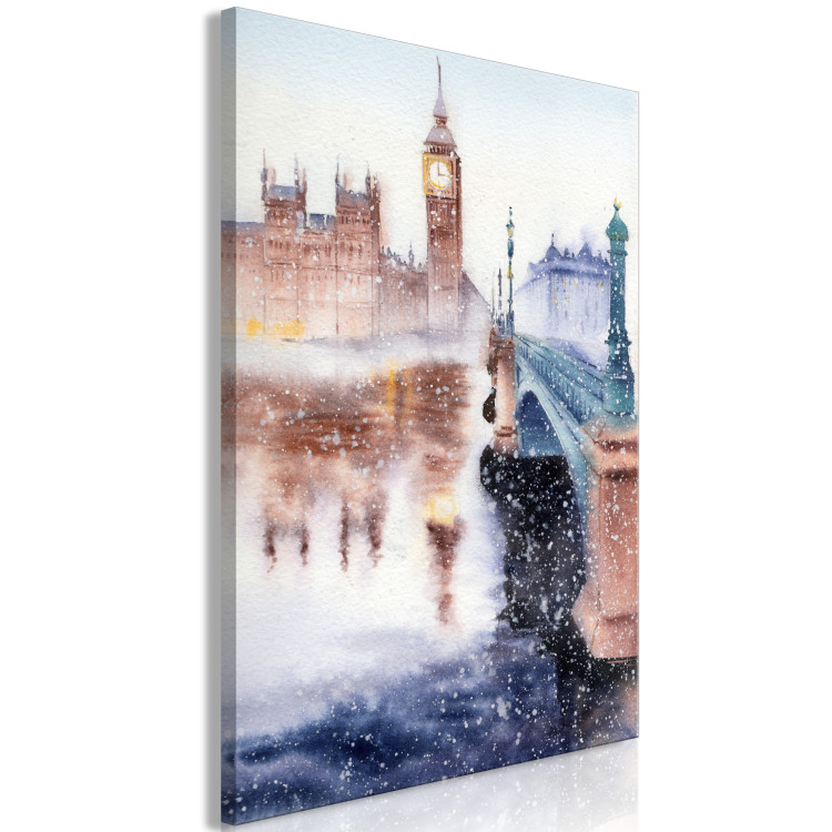 Canvas Print City of London - Drawing Painted With Watercolor in Mixed Colors 149818 additionalImage 2