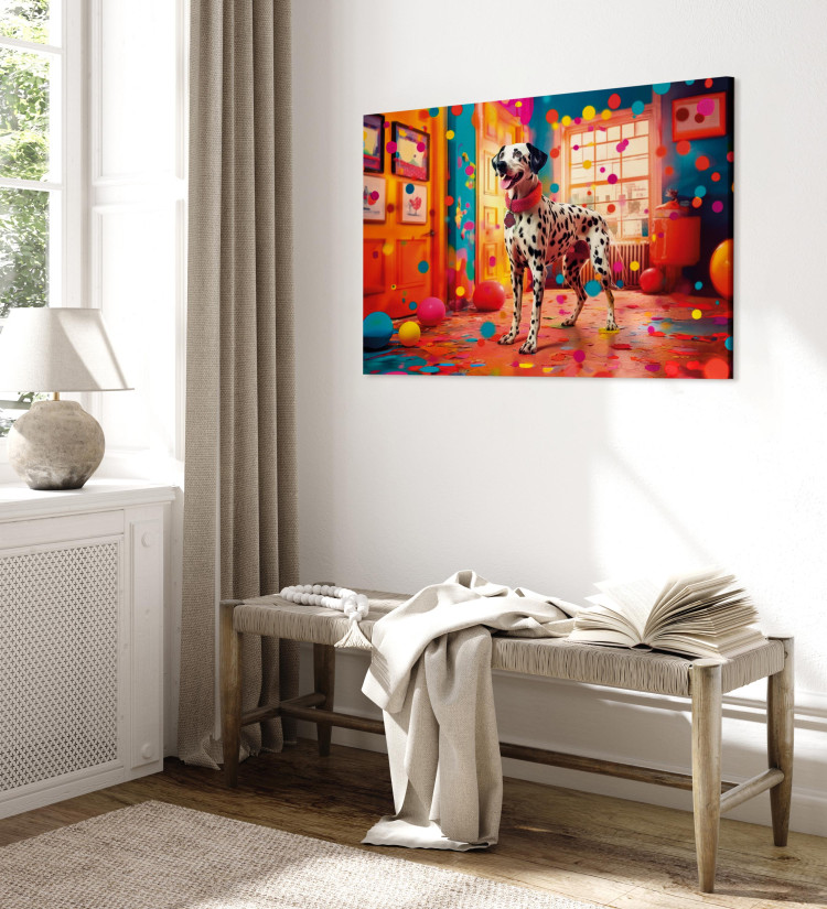 Canvas Art Print AI Dalmatian Dog - Spotted Animal in Color Room - Horizontal 150218 additionalImage 4