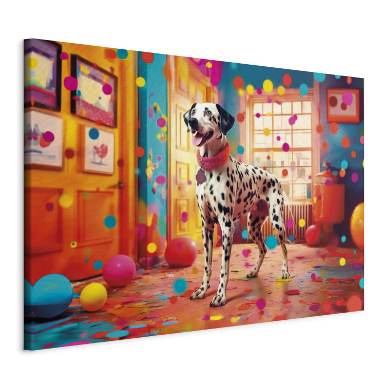 Canvas Art Print AI Dalmatian Dog - Spotted Animal in Color Room - Horizontal 150218 additionalImage 2