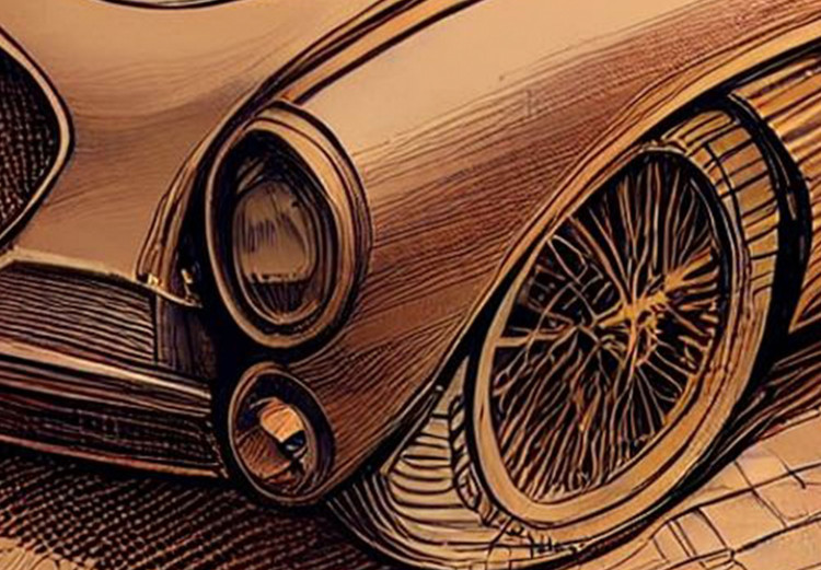 Large canvas print Car Sketch - Vintage Car Drawing Generated by AI [Large Format] 151118 additionalImage 5