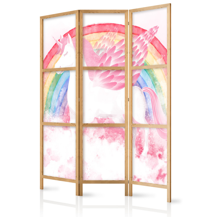 Room Divider Pink Power - A Unicorn With Wings and a Rainbow on a Background of Clouds [Room Dividers] 151418 additionalImage 5