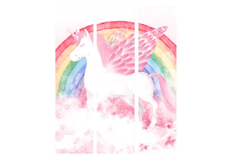 Room Divider Pink Power - A Unicorn With Wings and a Rainbow on a Background of Clouds [Room Dividers] 151418 additionalImage 3