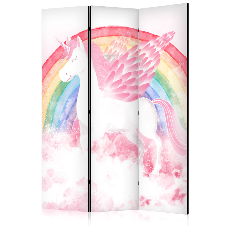 Room Divider Pink Power - A Unicorn With Wings and a Rainbow on a Background of Clouds [Room Dividers] 151418