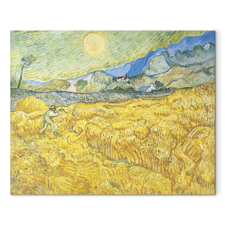 Reproduction Painting Wheat Field Behind Saint-Paul Hospital with a Reaper 159818