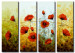Canvas Abstract Faces of Poppies (4-piece) - flower motif with patterns 46718