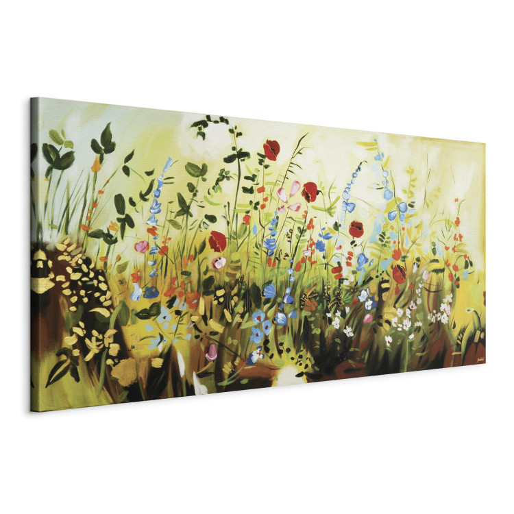 Canvas Art Print Charming Meadow (1-piece) - Colourful composition of small flowers 48618 additionalImage 2