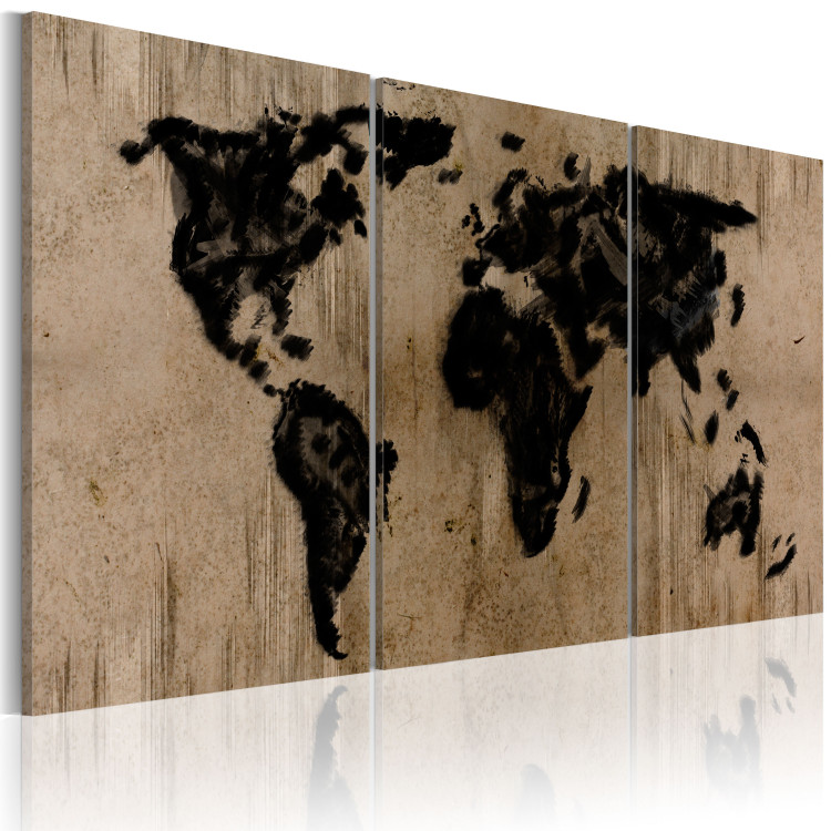 Canvas Art Print Inky map of the World 55418 additionalImage 2