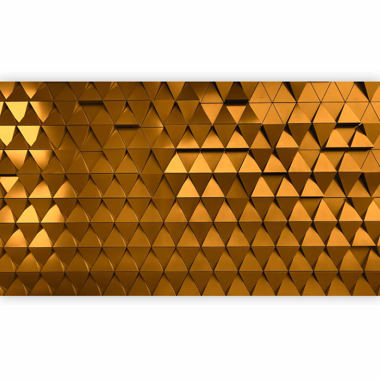Photo Wallpaper Golden armour - metal textured background with geometric elements 89818 additionalImage 1