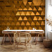 Photo Wallpaper Golden armour - metal textured background with geometric elements 89818 additionalThumb 4