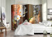 Room Divider Orchid II - white orchid flowers surrounded by colorful ornaments 95318 additionalThumb 2