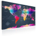 Canvas Geometric Continents (1-part) - Colorful World Map and Inscriptions 95918 additionalThumb 2
