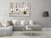 Canvas Happy Home - "Home" Sign on Wood Texture in Vintage Style 98118 additionalThumb 3