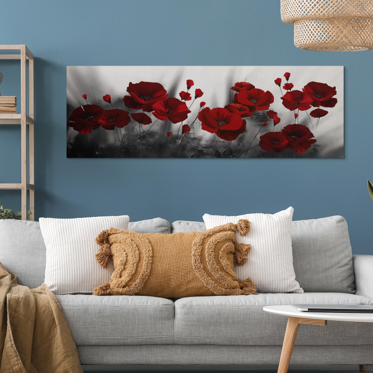 Canvas Print Romantic Poppies (1-piece) - Red Flowers in a Spring Meadow 98618 additionalImage 3
