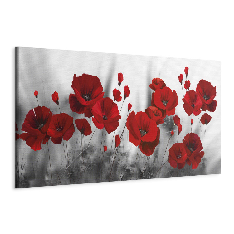 Canvas Print Romantic Poppies (1-piece) - Red Flowers in a Spring Meadow 98618 additionalImage 2