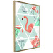 Poster Geometric flamingos - pink birds and triangles in shades of green 114328 additionalThumb 12