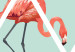 Poster Geometric flamingos - pink birds and triangles in shades of green 114328 additionalThumb 9