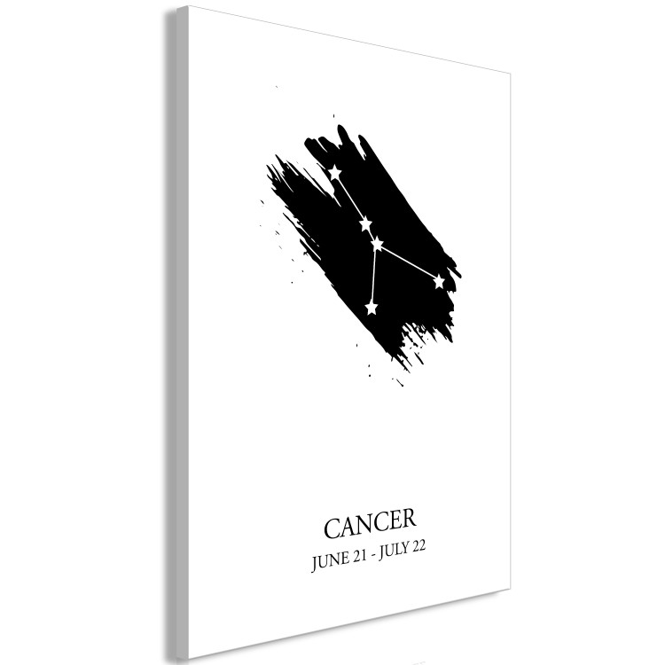 Canvas Art Print Zodiac Sign Cancer (1-Piece) - Black and White Graphic Design 114828 additionalImage 2