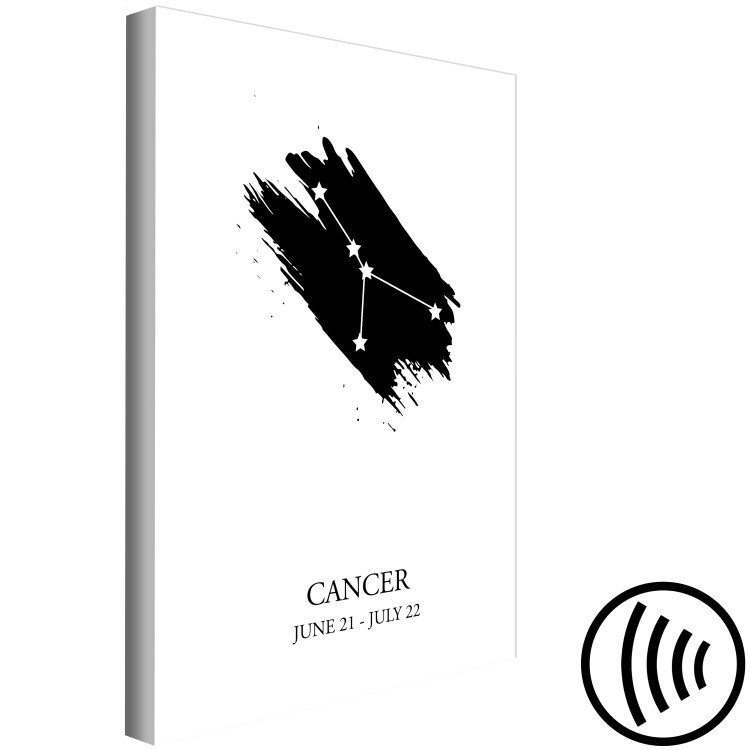 Canvas Art Print Zodiac Sign Cancer (1-Piece) - Black and White Graphic Design 114828 additionalImage 6