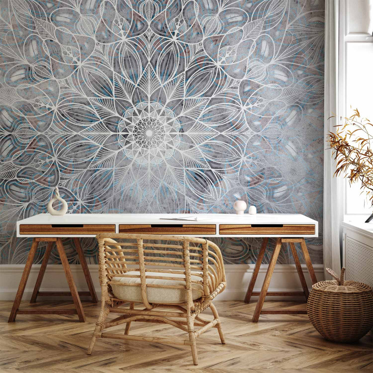 Photo Wallpaper Misty mandala - oriental patterned motif in blue tones 114928 additionalImage 4