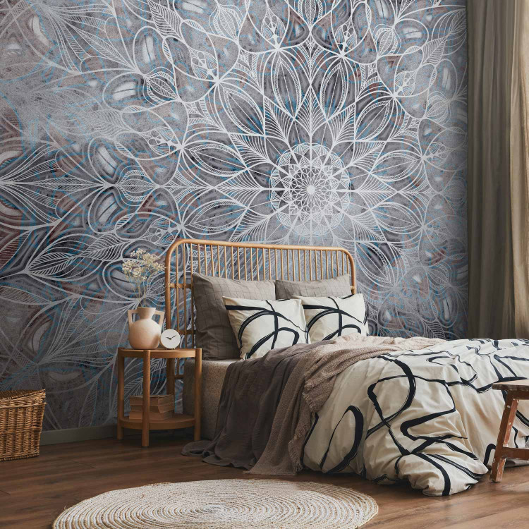 Photo Wallpaper Misty mandala - oriental patterned motif in blue tones 114928 additionalImage 2