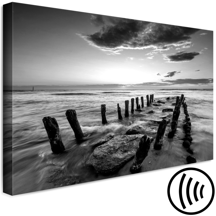 Canvas Art Print Sound of Waves (1-part) - Sunset Landscape Over Stony Sea 115128 additionalImage 6
