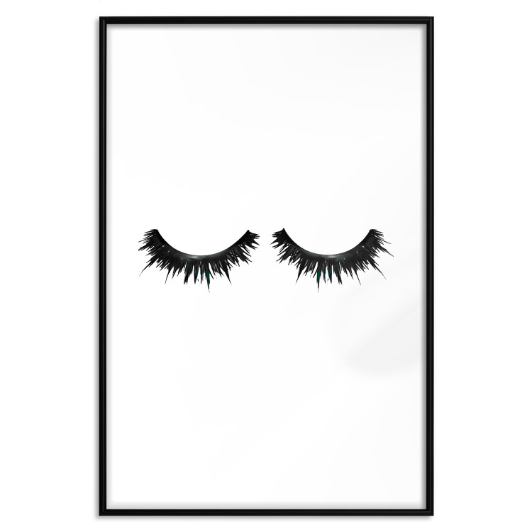 Poster Long Eyelashes - black and white abstract composition in glamour style 116328 additionalImage 17