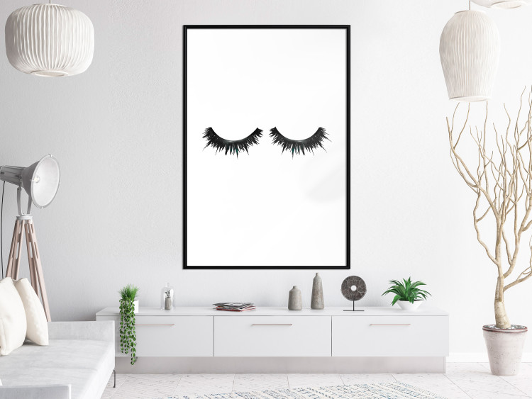 Poster Long Eyelashes - black and white abstract composition in glamour style 116328 additionalImage 6