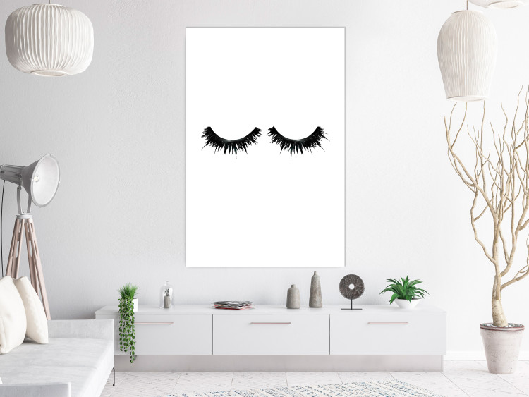 Poster Long Eyelashes - black and white abstract composition in glamour style 116328 additionalImage 4