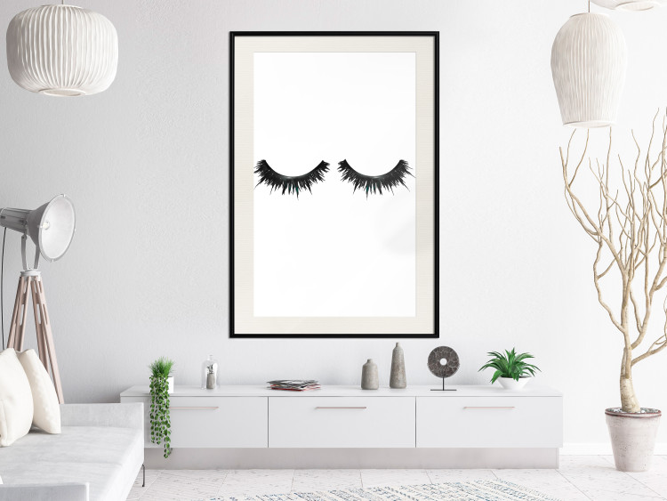 Poster Long Eyelashes - black and white abstract composition in glamour style 116328 additionalImage 22