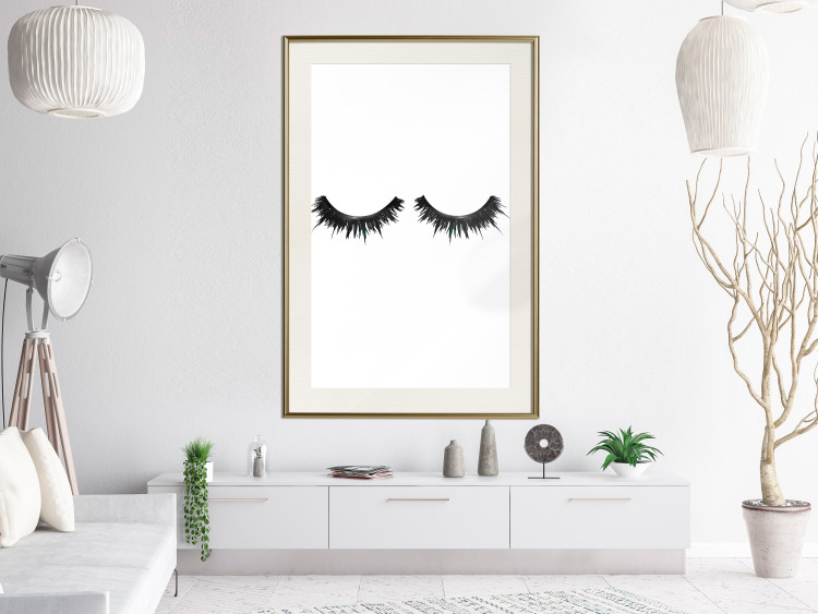 Poster Long Eyelashes - black and white abstract composition in glamour style 116328 additionalImage 21
