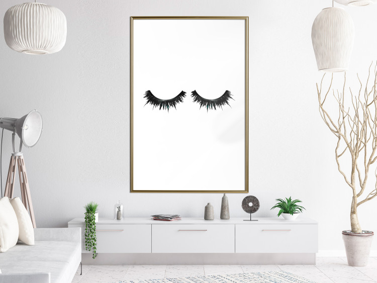 Poster Long Eyelashes - black and white abstract composition in glamour style 116328 additionalImage 15