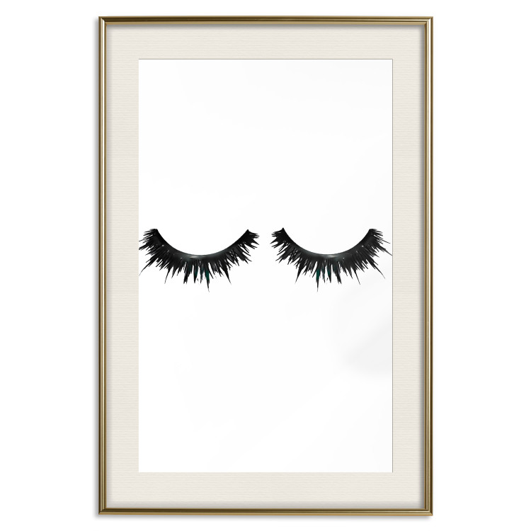 Poster Long Eyelashes - black and white abstract composition in glamour style 116328 additionalImage 19