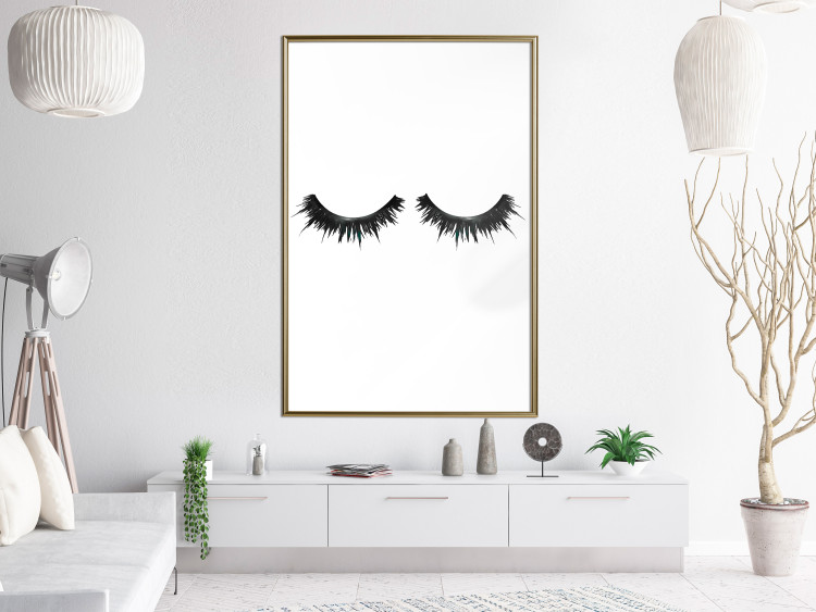 Poster Long Eyelashes - black and white abstract composition in glamour style 116328 additionalImage 7