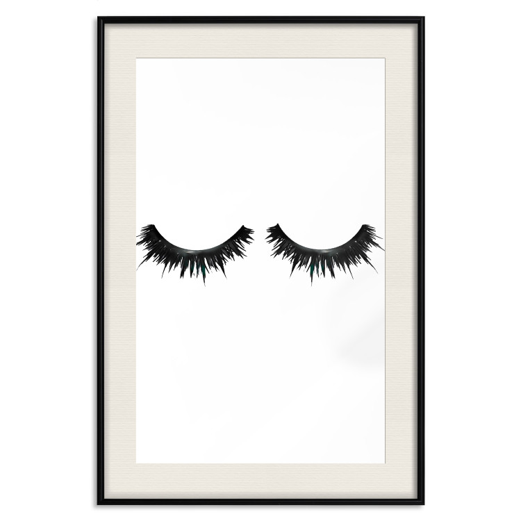 Poster Long Eyelashes - black and white abstract composition in glamour style 116328 additionalImage 18