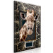 Canvas Art Print Giraffe Portrait (1-part) - Animal Against Textured Pattern Background 116428 additionalThumb 2