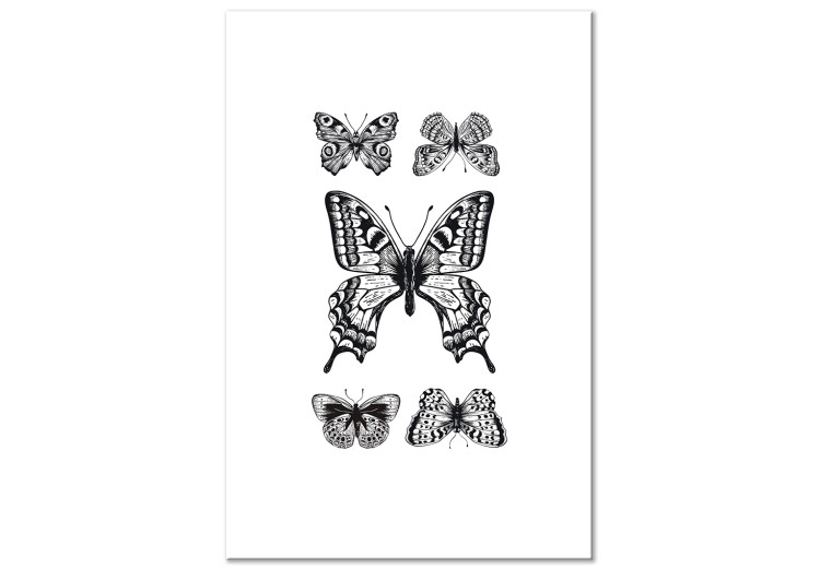 Canvas Art Print Five Butterflies (1 Part) Vertical 116928