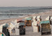 Poster Beach Huts - summer landscape of sandy beach with sea in the background 117028 additionalThumb 10