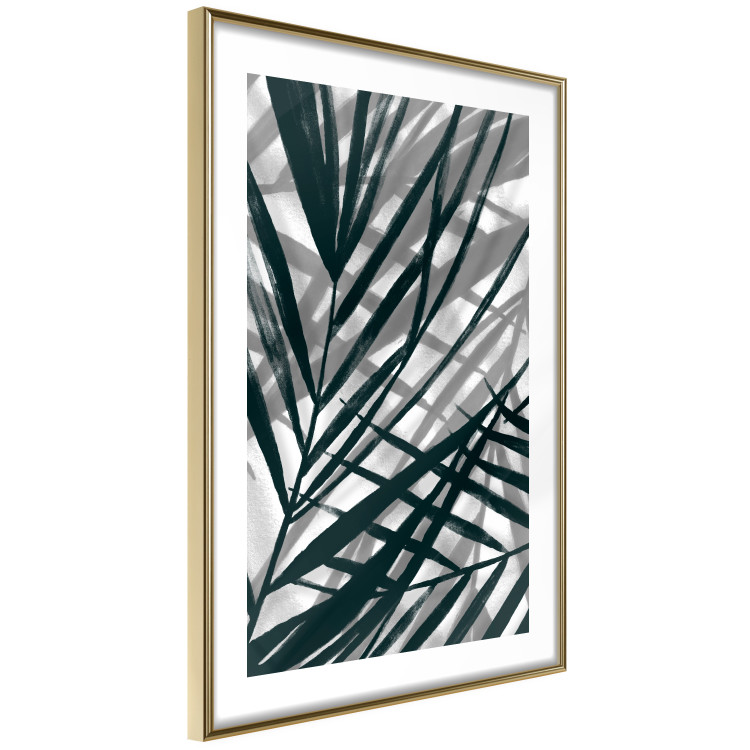 Wall Poster In the Shade of Leaves - black and white leaves casting shadows on a white wall 122628 additionalImage 6