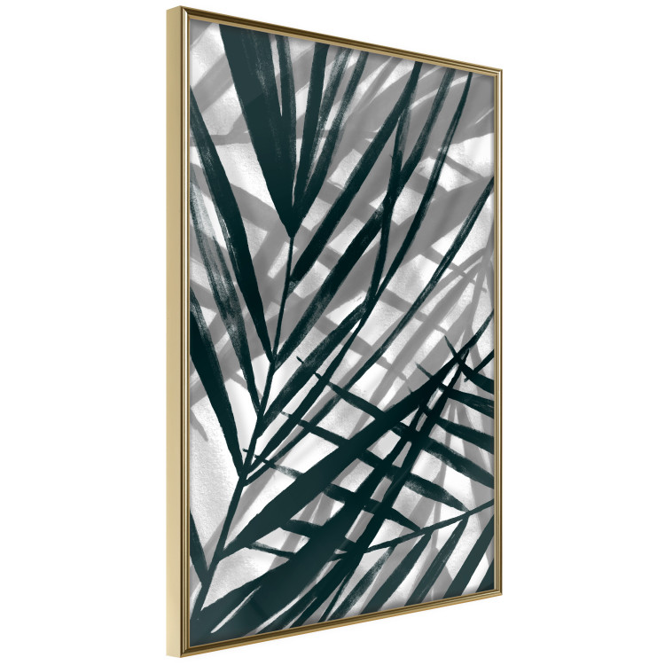 Wall Poster In the Shade of Leaves - black and white leaves casting shadows on a white wall 122628 additionalImage 12